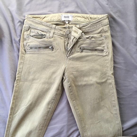 PAIGE Jane Zip Crop Jeans in Sahara Green - Picture 4 of 5